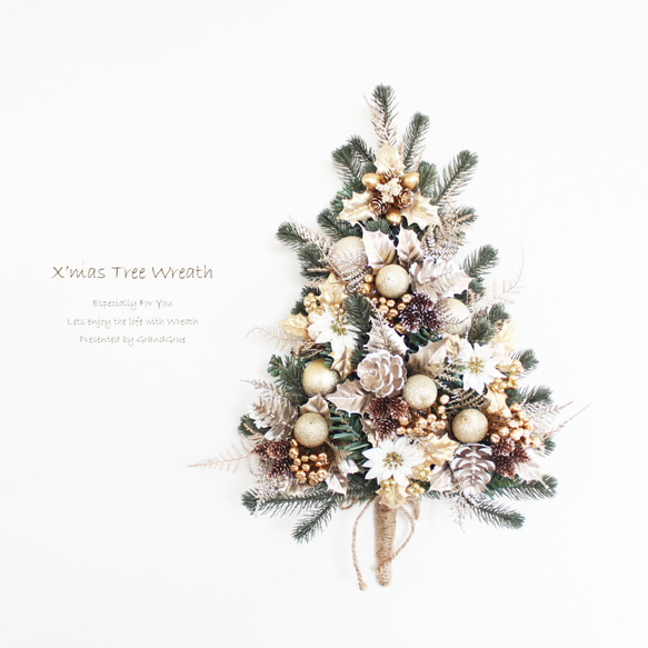 壁に掛けるクリスマスツリー「送料無料」リースタイプのクリスマス