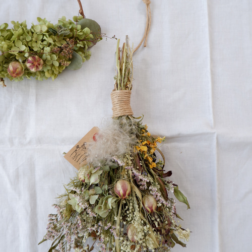 専用＊アナベル&オレンジ ドライフラワースワッグ アナベルとオレガノ