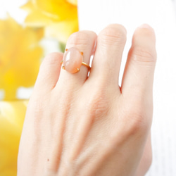 ピーチカラー ムーンストーン Silver925製 リング 指輪 フリーサイズあり オレンジ ピンク ギフト 11枚目の画像
