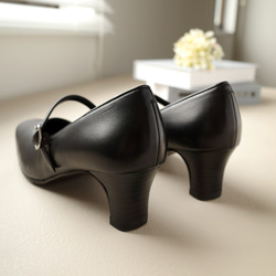 若々しくお洒落なストラップパンプス5cmヒール 日本製本革 / PO-NU751 12枚目の画像