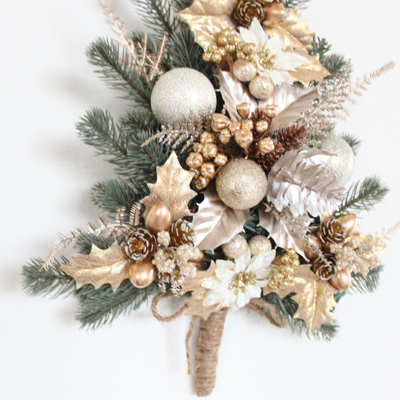 壁に掛けるクリスマスツリー（ミニタイプ）「送料無料」リースタイプ 5枚目の画像