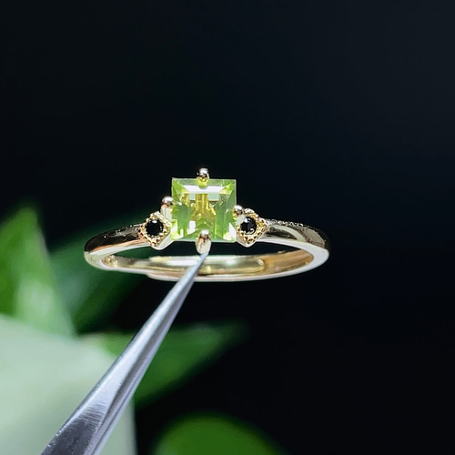 天然石　ペリドット　リング 宝石質】 ペリドット リング 指輪 天然石 純銀 シルバー925 18 指輪