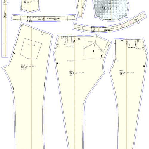 カット済パターン】レディースパンツ 縫い代付き 型紙 1分の1 SHOP  