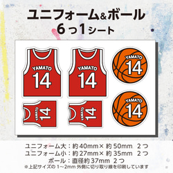 BASKET BALL NAME STICKER／耐水・耐光・強力粘着 2枚目の画像