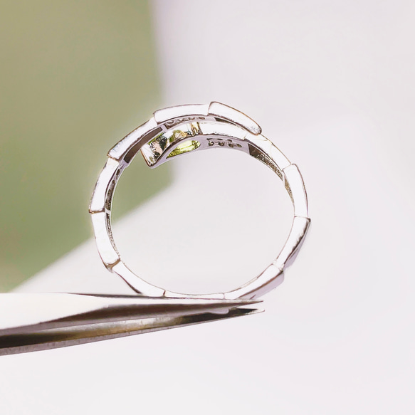 【宝石質】 ペリドット 　リング　指輪　天然石　純銀　シルバー925　 35 11枚目の画像