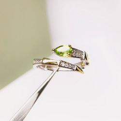 【宝石質】 ペリドット 　リング　指輪　天然石　純銀　シルバー925　 35 2枚目の画像
