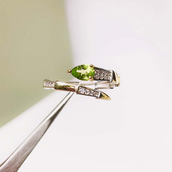 【宝石質】 ペリドット 　リング　指輪　天然石　純銀　シルバー925　 35 1枚目の画像