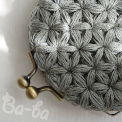 Ba-ba handmade Jasmine Stitch crochet round pouch No.C1694 第4張的照片