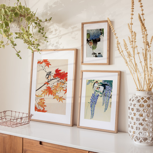 NO.494】ツバメと藤の花の日本画アートポスター和柄植物浮世絵和モダン