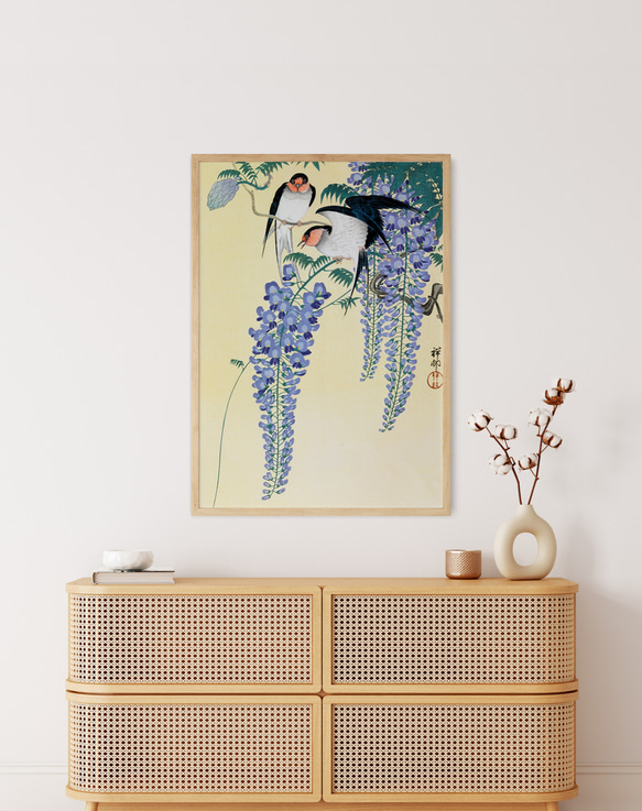 昭和レトロ 燕子花 水鶏図 花鳥 ツバメ あやめ 掛け軸 美術 芸術 アート 掛け軸-燕子花に水鶏図／酒井 抱一(尺五) 床の間 和室 お洒落
