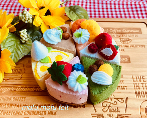 フェルトままごと アソートケーキセット おもちゃ・人形 mofu