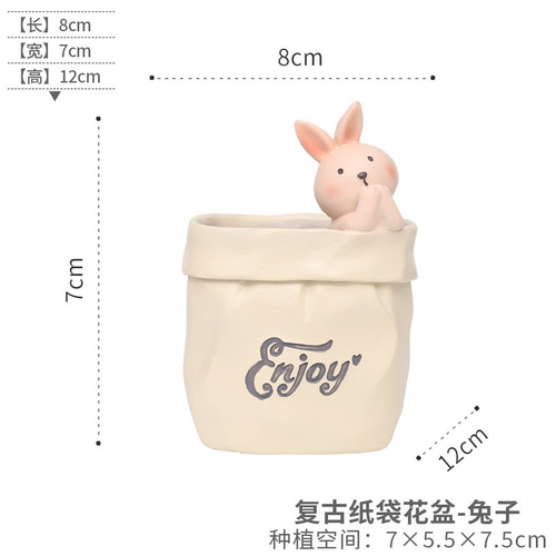植木鉢 小型 かわいいキャラクター動物 猫 クマ うさぎ 犬 卓上用 多肉