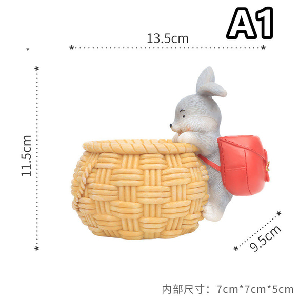 植木鉢 小型 かわいいコーギー うさぎ 卓上用 多肉植物用フラワーポット ペンホルダー 花器 収納 装飾品 7枚目の画像