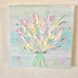パステルカラーの花束　テクスチャーアート 3枚目の画像