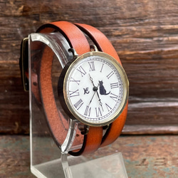 ◆真鍮製　クォーツ式手作り腕時計◆RBQ-5051-CAT 2枚目の画像