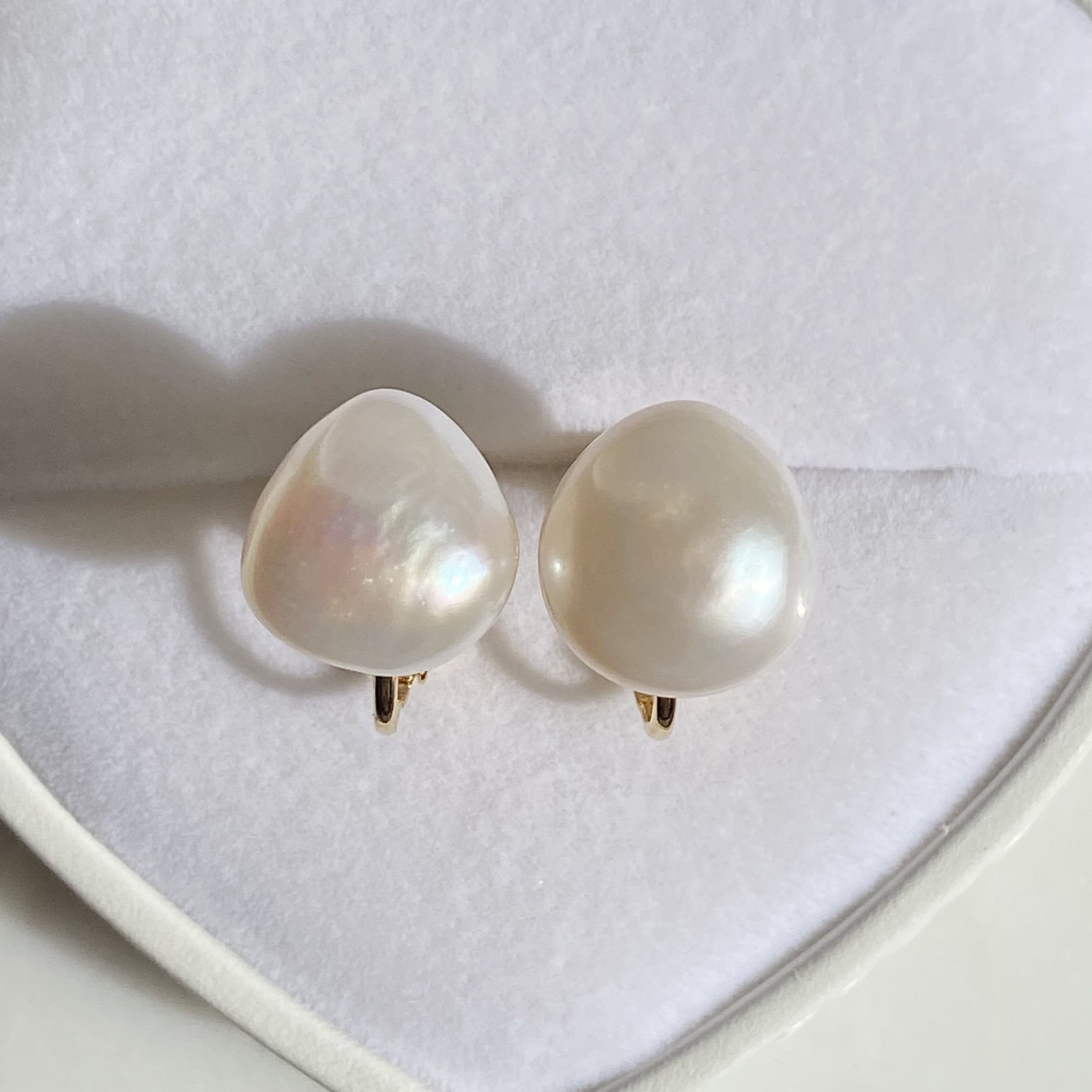 美品✨　本真珠　淡水バロックパール　ピンク　青紫干渉色　無穴　加工可能 淡水パール パープル バロック 8.5～9mm | beads lot