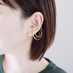[雙耳耳夾/3排/大尺寸]黃銅「徑向」擺動耳夾 第3張的照片