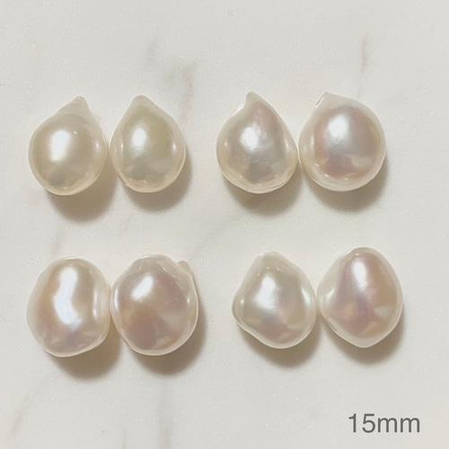 無穴✨ルースパール新入荷✨大きめ15mmバロックパール✨淡水 無穴✨ルースパール新入荷✨大きめ15mmバロックパール✨淡水