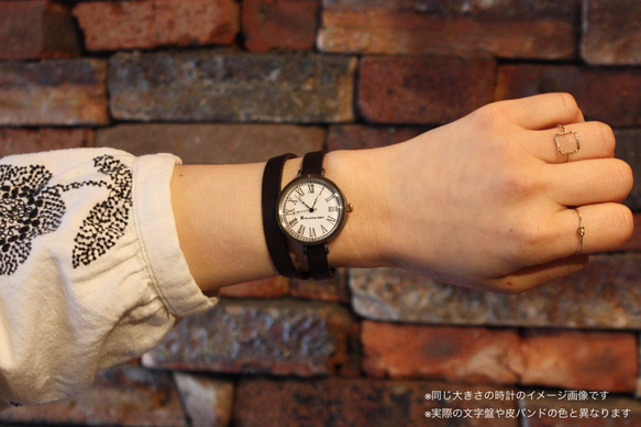 『漢字』◆真鍮製　クォーツ式手作り腕時計◆RBQ-5049-K 3枚目の画像