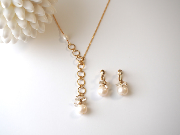 大玉パールの華やかY字ネックレス ネックレス・ペンダント NaoKm 通販  