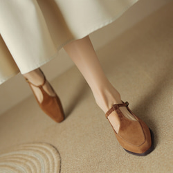 23 新款女士真皮鞋時尚獨特鞋高跟鞋 22 厘米-25 厘米棕色 #813⭐免運費⭐ 第2張的照片