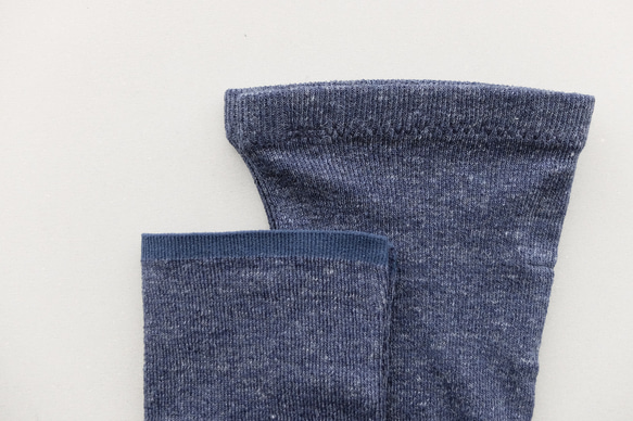 海軍藍三角形襯料亞麻針織短打底褲 第4張的照片