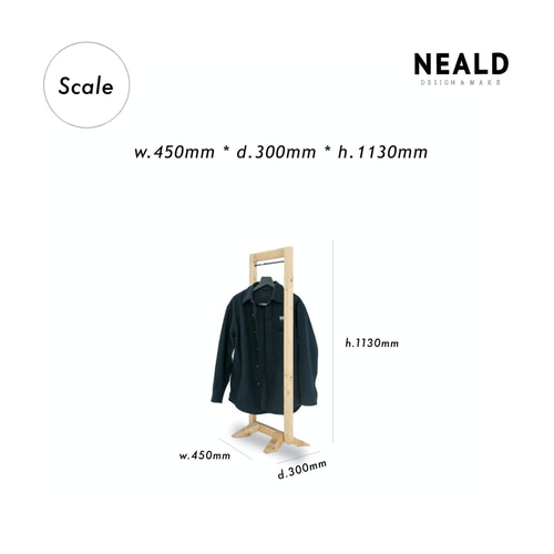 送料無料] 無垢 ハンガーラック アイアン 洋服掛け h113 [受注製作