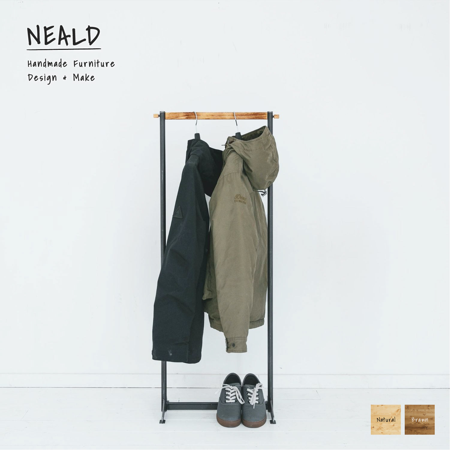 [送料無料] 無垢 ハンガーラック アイアン 洋服掛け h120 [受注製作] HGR.13