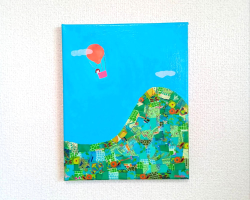 【太陽に向かって】絵本の様な絵　アクリル絵画　アートの原画販売です(^^) 太陽に向かって】絵本の様な絵アクリル絵画アートの原画販売です(^^)