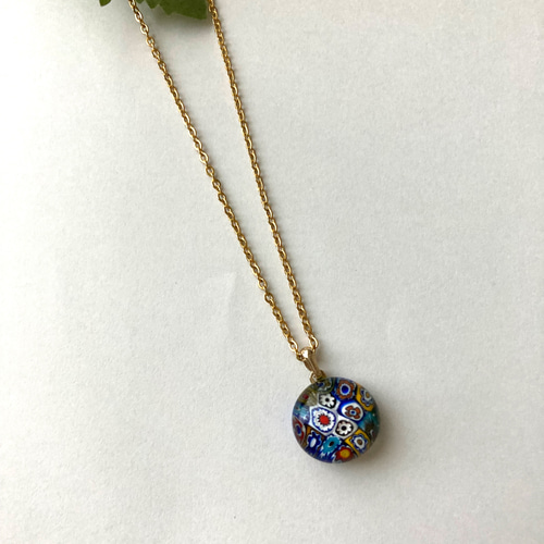 小花をぎゅっと詰め込み ベネチアンガラスミルフィオリネックレス