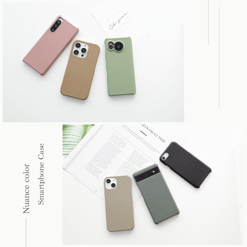 新品未使用 ヌバックレザー　サクラ　全機種対応スマホカバー スマホケース 手帳型 全機種対応【くすみレザーorキルティング