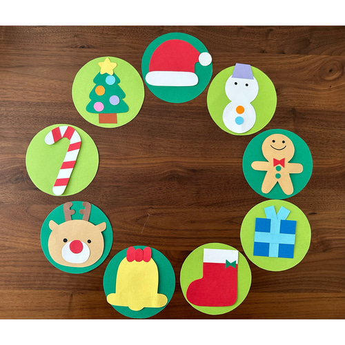 クリスマス リース サンタさん トナカイ 画用紙 壁面飾り ガーランド