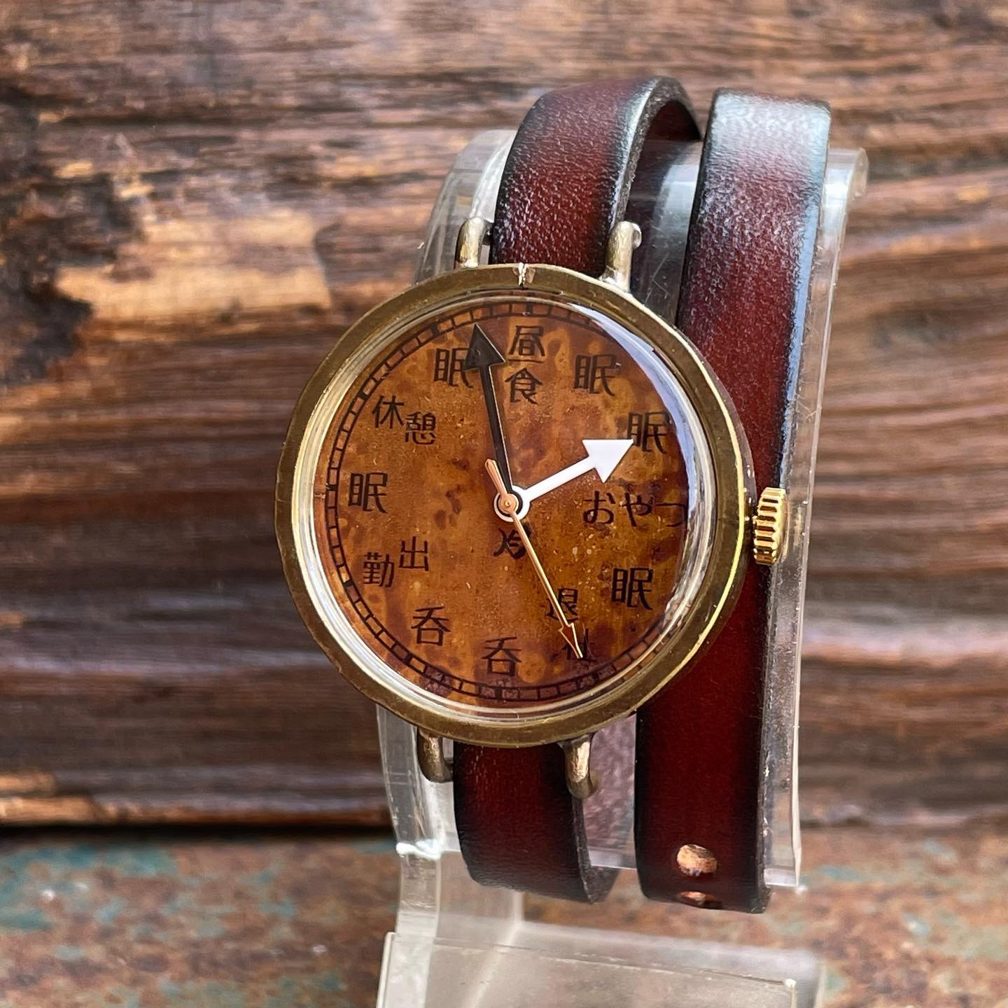 『ぐうたら社会人限定時計』◆真鍮製　クォーツ式手作り腕時計◆RBQ-5044-O