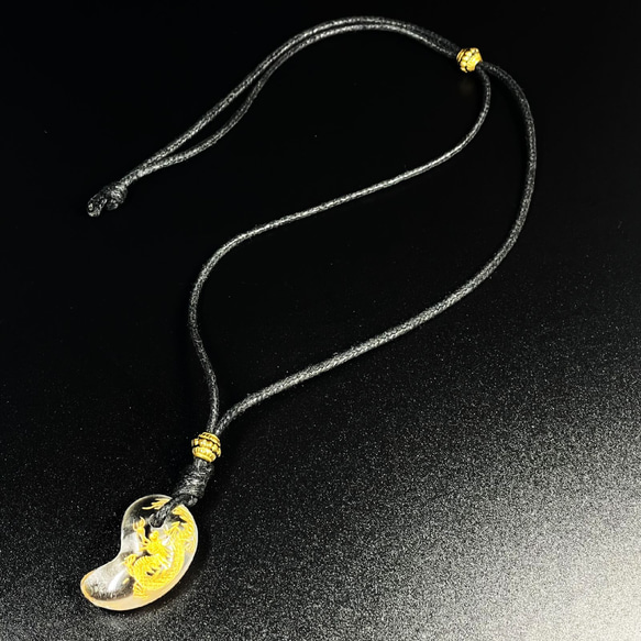 【願いを叶える力を与える】皇帝龍彫本水晶クリスタル 勾玉 ワックスコード ネックレス ｍｙ１ 9枚目の画像