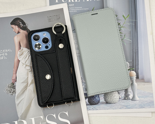 ①ショルダーOK【オーダー専用スマホケース】手帳ケース(留部分:生地貼り無し) ①ショルダーOK【オーダー専用スマホケース】手帳ケース(留部分:生地