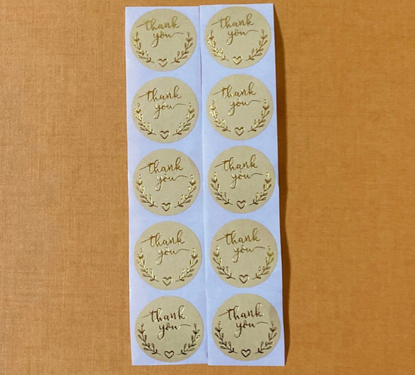 【115】サンキューシール クラフト 楽天市場】【42枚 入りサンキュークラフトシール】Thank you