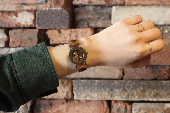 ◆真鍮製　手巻式手作り腕時計◆RBM-4010 5枚目の画像