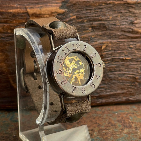 ◆真鍮製　手巻式手作り腕時計◆RBM-4010 1枚目の画像