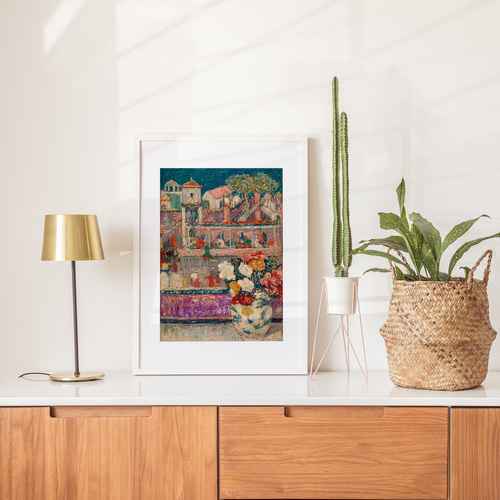 ラフル アート 額縁 インテリア 花瓶 花 アンティーク ラフル アート 額縁 インテリア 花瓶 花 アンティーク ボタニカル 花