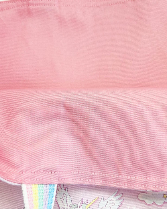 再販3‼︎入園入学準備☆虹のユニコーン3点セット☆とってもピンク（受注制作） 5枚目の画像