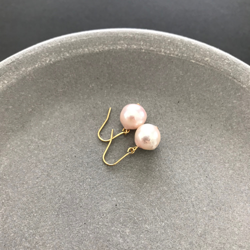 宇和島産 バロック真珠フックピアス あこや本真珠 フックピアス