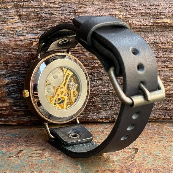 『漢字』◆真鍮製　手巻式手作り腕時計◆ LBM-2059-K 4枚目の画像