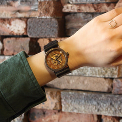 『漢字』◆真鍮製　手巻式手作り腕時計◆ LBM-2058-K 6枚目の画像