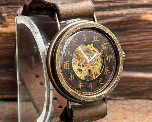 漢字』◇真鍮製 手巻式手作り腕時計◇ LBM-2057-K 腕時計 KEN HAND