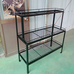 植物置きに☆3段アイアンラック☆自慢の爆売れモデル☆鉄工所が製作