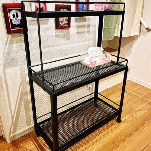 3段アイアンラック☆マットブラック☆植物棚☆多肉☆キッチンラック