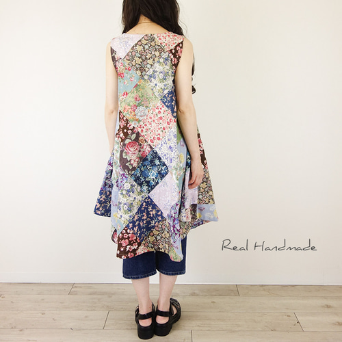 リネンパッチワークサーキュラーワンピース ワンピース REAL 通販  