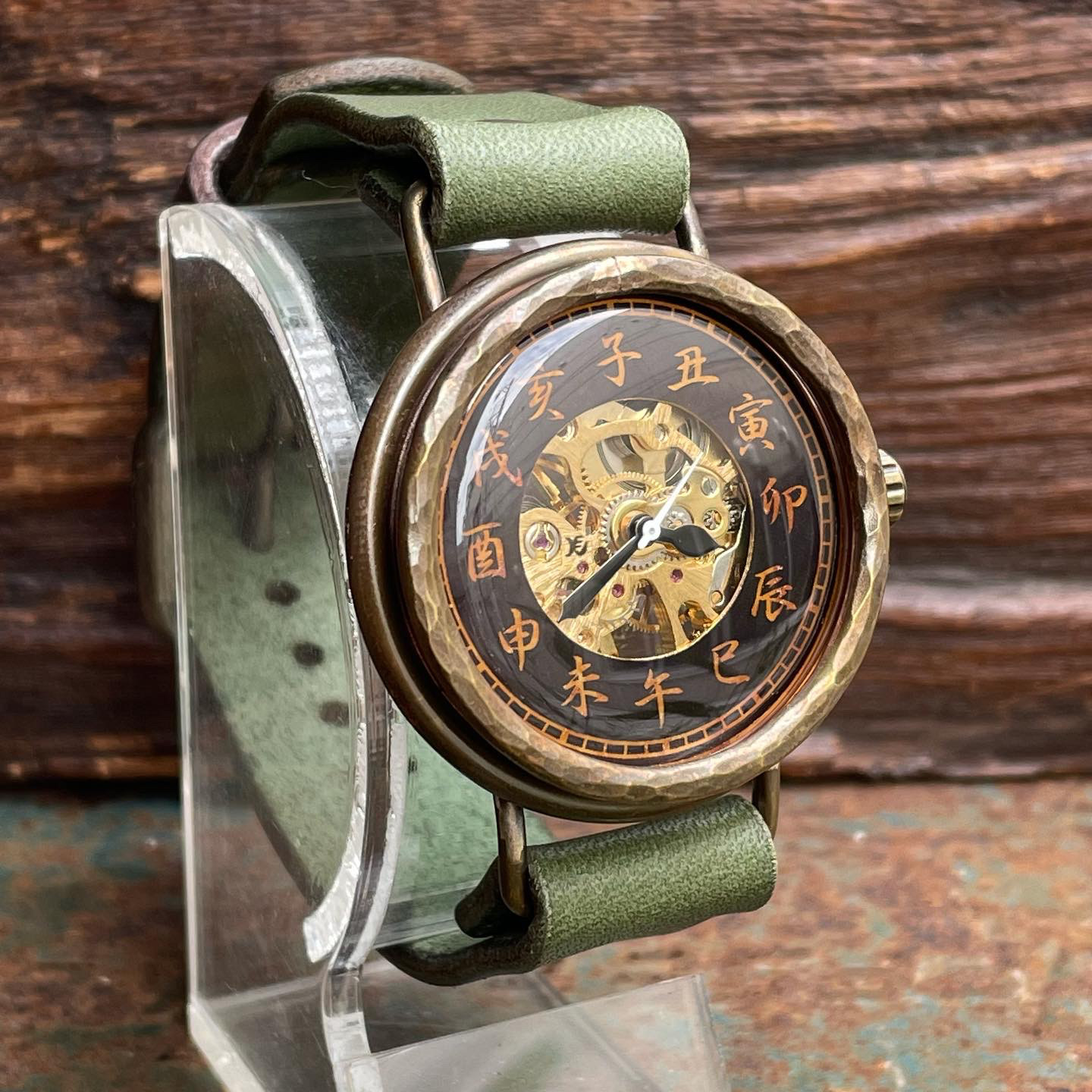 『漢字』◆真鍮製　手巻式手作り腕時計◆ LBM-2055-K