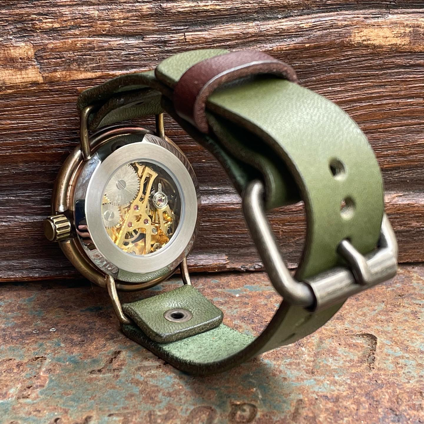 『漢字』◆真鍮製　手巻式手作り腕時計◆ LBM-2055-K