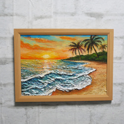 油絵】【夕日の海 】#油彩画 #芸術 #油絵 #絵 #アート #海 #風景